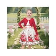 thumbnail image 2 of Sunny Fashion Girls Dress Floral Sleeveless A Line Red Butterfly Long Sleeve Crop Cardigan Jacket Easter 6 Years, 2 of 8