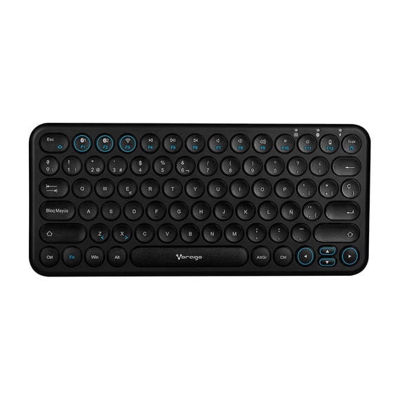 Teclado Inalambrico Bluetooth Vorago KBW-400 Multidispositivos Wireless Slim Recargable Puerto Carga Tipo C