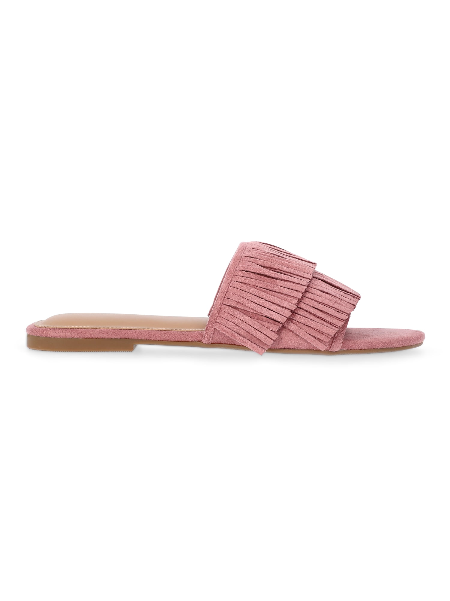 Time and Tru Women's Fringe Slide Sandals