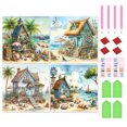 thumbnail image 1 of 4 Uds 5D DIY Taladro Pintura Diamantes Kit Casas Del Arte 30x30cm, 1 of 9