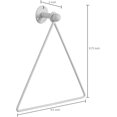 thumbnail image 4 of MyGift Wall-Mounted White Metal Triangle Bathroom & Kitchen Hand Towel Ring, 4 of 6