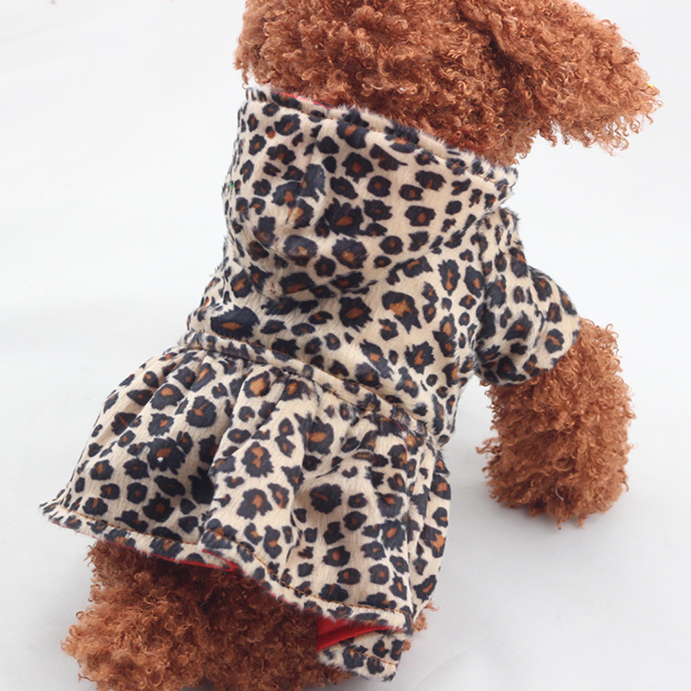 Kelard Small Dog Cat Pet Leopard Coat Clothes Puppy Hoodie Warm Tutu