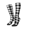 thumbnail image 2 of JUNZAN Fun Novelty Knee Warmer High Socks-White And Black Plaid, 2 of 9