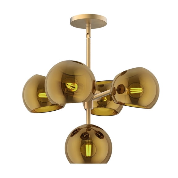 Alora Lighting CH548518BGCP Willow 5 Light 18" Wide Chandelier - Gold