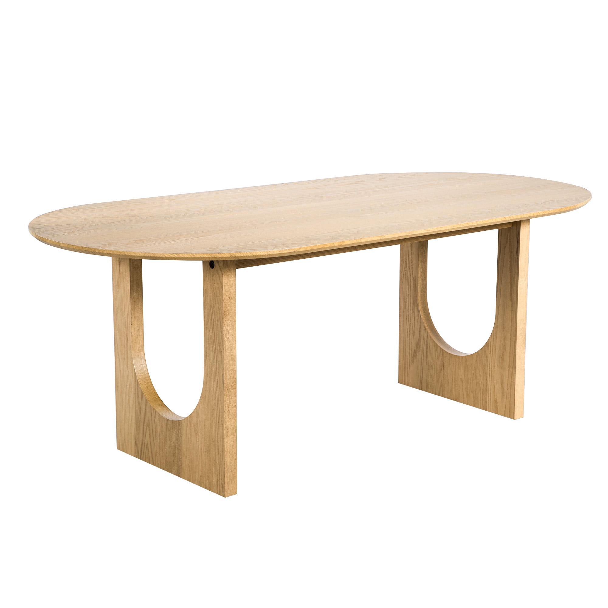 MAYEERTY 31x16 Modern Oval Extendable Dining Table with metal leg,Brown