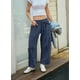 thumbnail image 3 of Pantalones Palazzo Yanekop casual de verano para mujer, color azul marino, 3 of 7