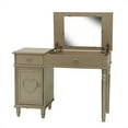 thumbnail image 4 of Poundex Furniture Wood Vanity Set with Stool and Mirror in Silver, 4 of 11