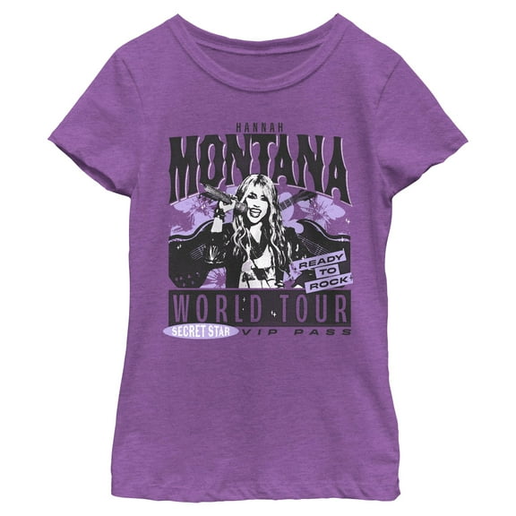 Girls Hannah Montana Secret Star VIP Pass T Shirt