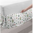 thumbnail image 2 of Floral Bed Skirt, Feminine Romantic Look Watercolor Look Roses and Leaves, Elastic Bedskirt Dust Ruffle Wrap Around for Bedding Decor, 4 Sizes, Laurel Green White, by Ambesonne, 2 of 2
