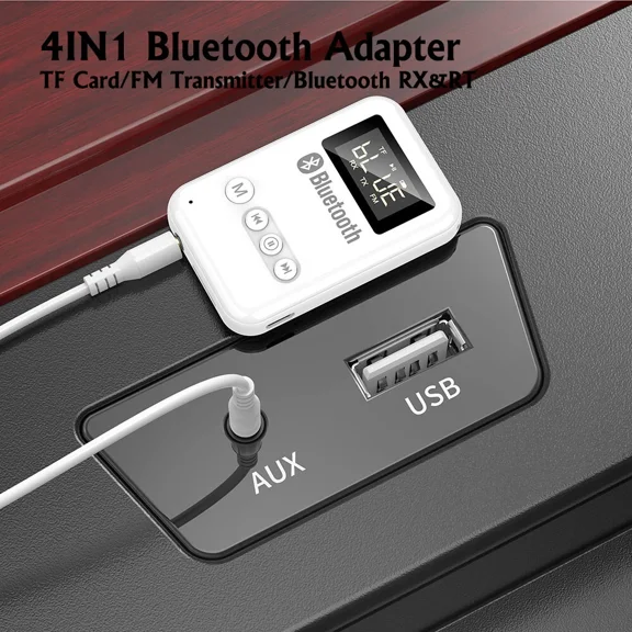 RHEA- Bluetooth Wireless Adapter&Fm Transmitter For Home Car Tv Audio Stereo Speaker