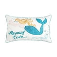 thumbnail image 4 of "Mermaid Love" Embroidered Cotton Blend Accent Throw Pillow 14" x 24", 4 of 5