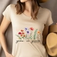 thumbnail image 4 of Grow in Grace Bible Verse Graphic T-Shirt with Floral Artwork, Gold, Size L, 4 of 6