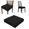 thumbnail image 1 of Funda de cojín de silla de comedor, funda de cojín de Jacquard elástica para comedor, cocina, de asiento de silla extraíble lavable negro Macarena funda de asiento suave y duradera, 1 of 8