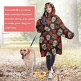 thumbnail image 4 of Wearable Oversized Blanket,Brown Skull Rose Pattern Wearable Blanket Hoodie for Adults,Cozy Hooded Blankets with Super Pockets,Super Warm Fuzzy Pullover for Women & Men, 4 of 6