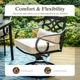 thumbnail image 4 of Sophia&William Steel Patio Swivel Dining Chairs Set of 4 All-weather Outdoor Chairs with Beige Cushion and Pillow, 4 of 7