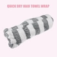 thumbnail image 6 of Unique Bargains Strong Absorbent Coral Fleece Hair Drying Towel Dry Cap Gray, White, 6 of 7