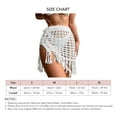 thumbnail image 5 of Falda de playa con abertura y cordones, color blanco, con borlas, de punto y transparencias, para mujer, talla S, 5 of 5