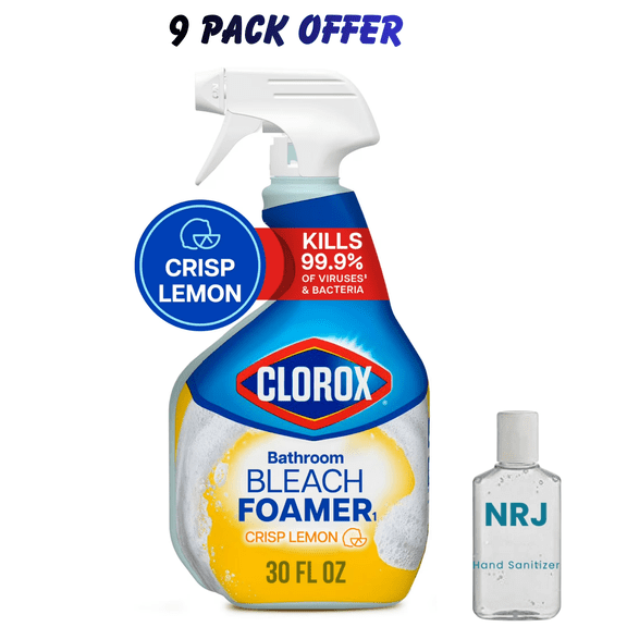 Clorox Bleach Foamer Bathroom and Shower Cleaner Spray, Crisp Lemon, 30 fl oz