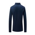 thumbnail image 4 of KeShDi Men's T-Shirts Men's Solid Color Sport Shirt with Zip-Up Lapel Long Sleeve Lapel Top/Shirt Navy 2X, 4 of 7