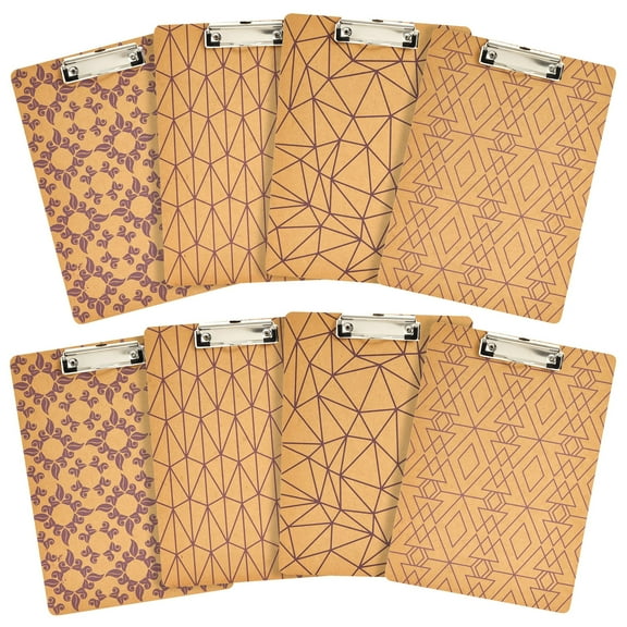 8 Pack Cute Clipboards Bulk Supply with Low Profile Clip - Wooden Clip Boards for Office, School, Classroom, Fits Letter Size 8.5x11 and A4 Paper (8.8 x 12.4 in)