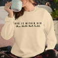 thumbnail image 5 of Beige Hoodies for Women Sweatshirt Women Verse Pullover God Is Within Her Long Sleeve Inspirational Blouse Top Fall Tops for Women 2025, 5 of 6