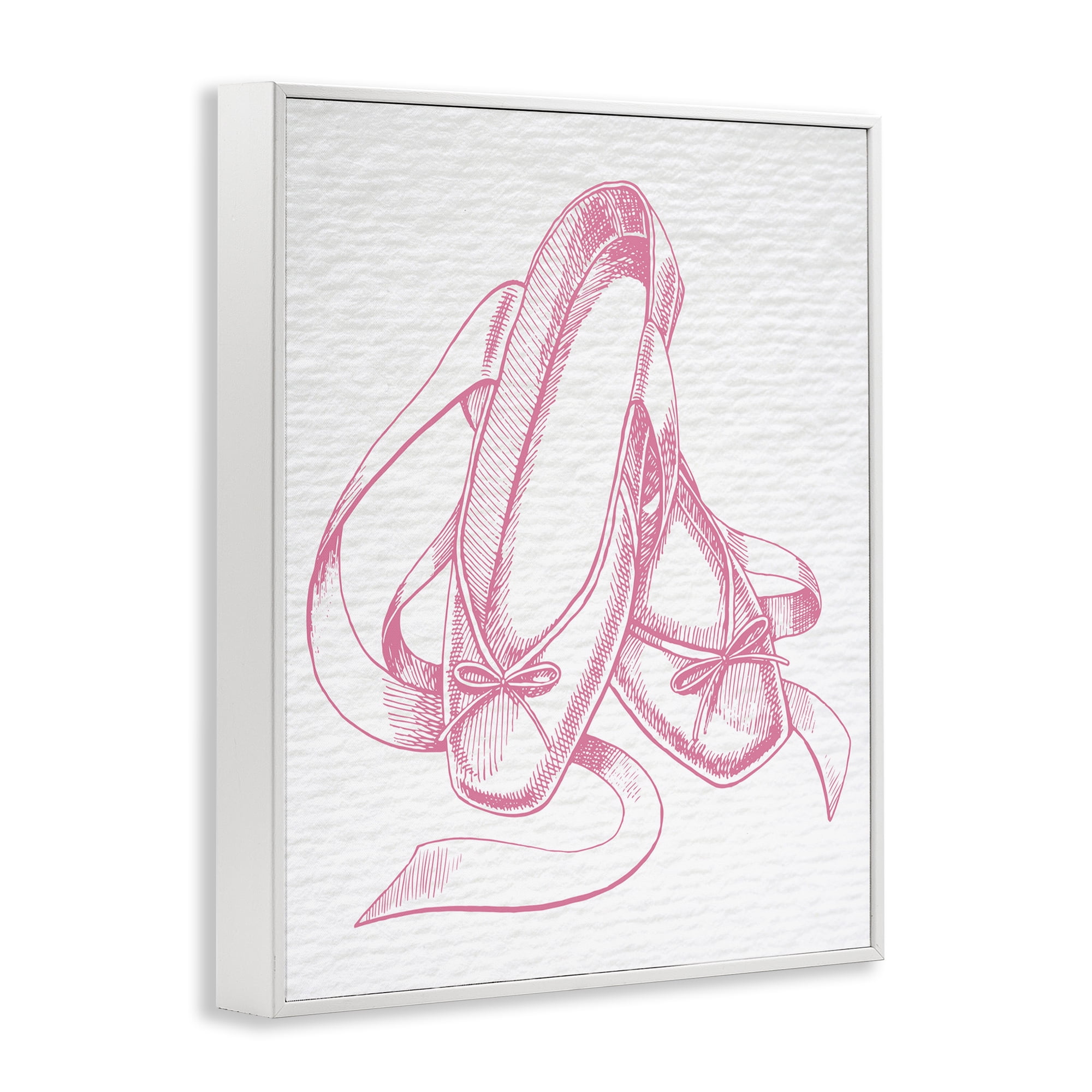 Stupell Industries Pink Ballet Slippers Sports Painting White Framed Art Print Wall Art, 24 x 30