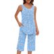 thumbnail image 5 of Conjunto de Ropa de Salón para Mujer Cuello Redondo Blusa sin Mangas Sólida Y Pantalones Cortos de Cintura Elástica Pantalones, Pantalones Cortos de Verano para Mujeres, 5 of 8