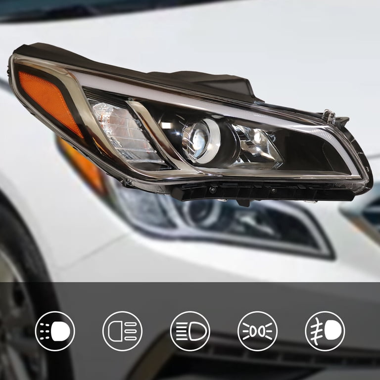 Plug-and-Play Halogen Headlight For 2015-2017 Hyundai Sonata – Passenger Side (Right) – Thor-more-lighting