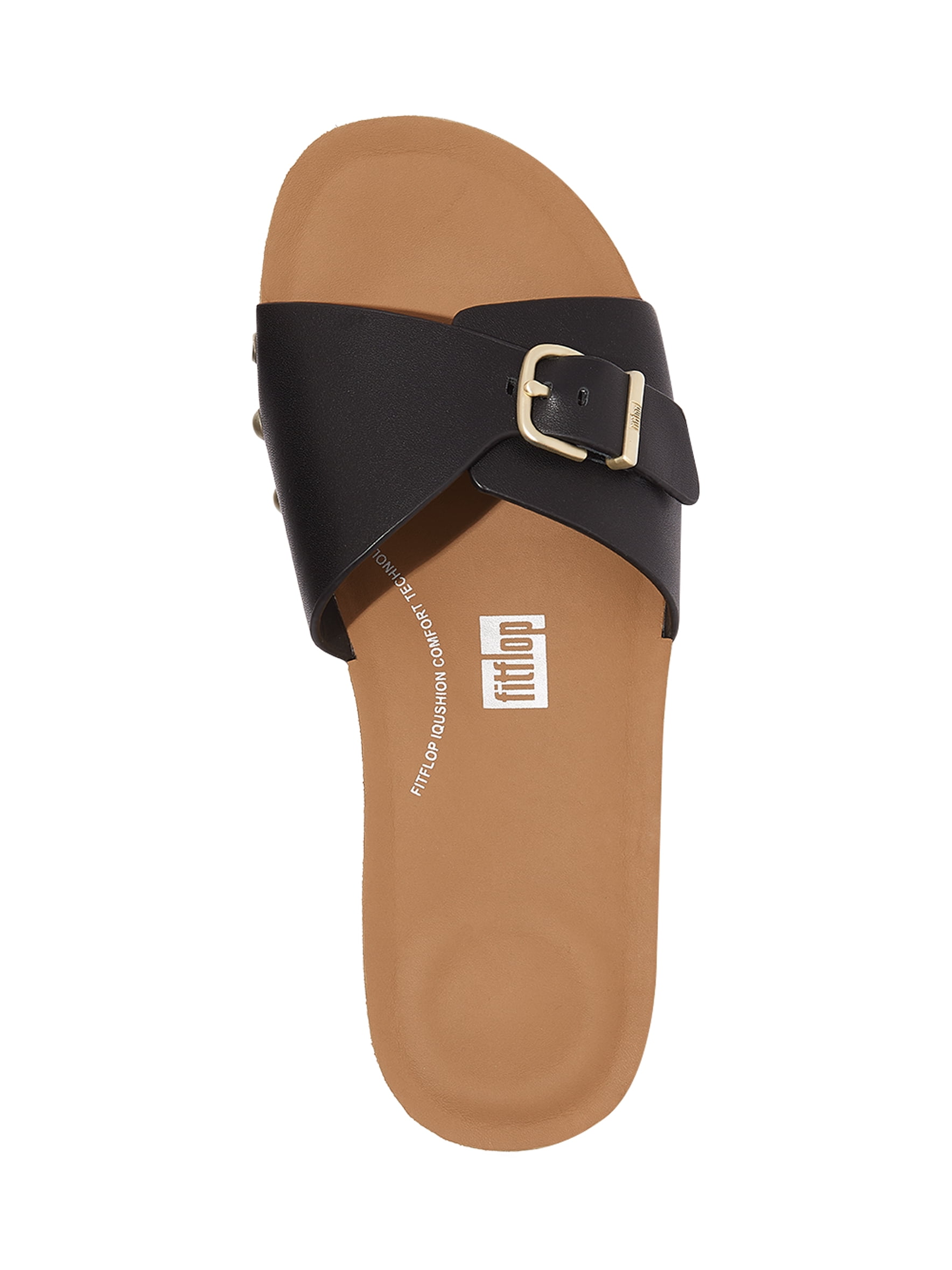 Fitflop Women's Iqushion Adjustable Buckle Leather Slides