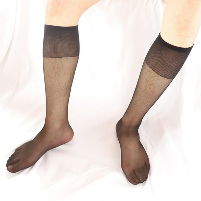Men Tube Socks Stocking Business Dress Stockings See-through Breathable