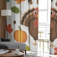 thumbnail image 5 of Turkey Sheer Curtains 63 Inch Length 2 Panels Set, Semi Transparent Voile Rod Pocket Curtains for Living Dining Room Bedroom Drapes Fall Maple Leaves Thanksgiving Pumpkin Wood Grain, 5 of 8