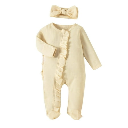 

Pejock Infant Baby Boys Girls Long-sleeved Romper Zipper Candy Striped Foot Crawl Clothes Suit Infant One-Piece Pajamas Coverall Romper Overalls 0-24Months