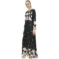 thumbnail image 4 of Bimba Women's Casual Floral Digital Printed Long Black Maxi Designer Dress-4, 4 of 5