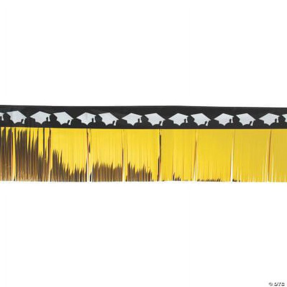 Black & Gold Fringe Garland - Party Decor - 1 Piece