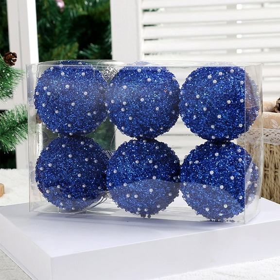 Christmas Tree Ornament - Christmas Ball Ornaments 6 Pcs Christmas Tree Decorations Set Shatterproof Big Christmas Ornaments Balls 3.14 Inch - Blue