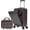 Brown with Front Opening, variant on 2- ABS Hard Shell Lightweight Carry- Luggage Set (14" & 20"), 360- Spinner Wheels, Adjustable Telescopic Handle and Combination Lock for Travel, Black