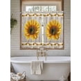 thumbnail image 4 of Vintage Sunflower Living Room Curtains 2 Panel, Wooden Yellow Summer Botanical Floral Retro Cafe Window Treatment, Farmhouse Bedroom Bathroom Kitchen Curtains Drapes 104"x54", 4 of 6
