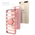 thumbnail image 6 of Compatible for Apple iPod Touch 6 Case, iPod Touch 5 Case, SOGA Cute Girl/Women Rhinestone Bumper Sparkling Glitter Bling Diamond Phone Cover with Magnetic Ring Stand - Rose Gold Strip, 6 of 6