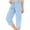 A01_Light Blue, variant on Yghzkop Women's Outdoor Hiking Pants Cropped Capri Length Quick Dry Lightweight Multi Pocket Trekking Camping Travel Comfort Stretch Elastic Waist Athletic Cargo Trousers Loose Fit