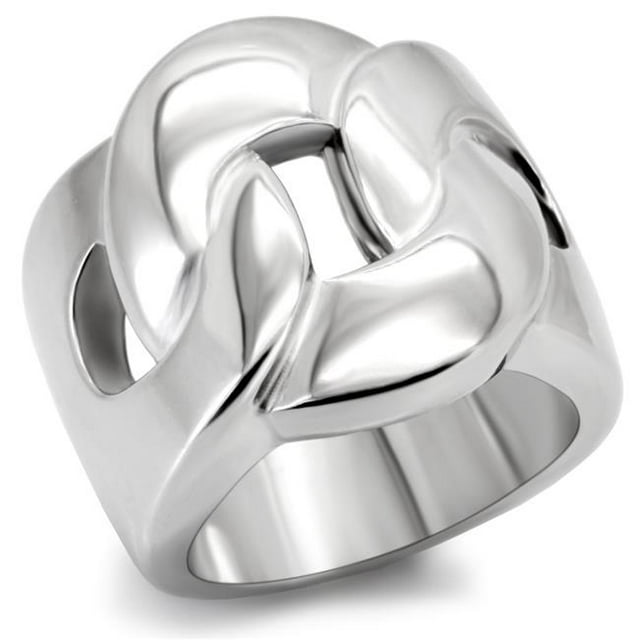 High Polished No Plating Stainless Steel Ring with No Stone, Size 6