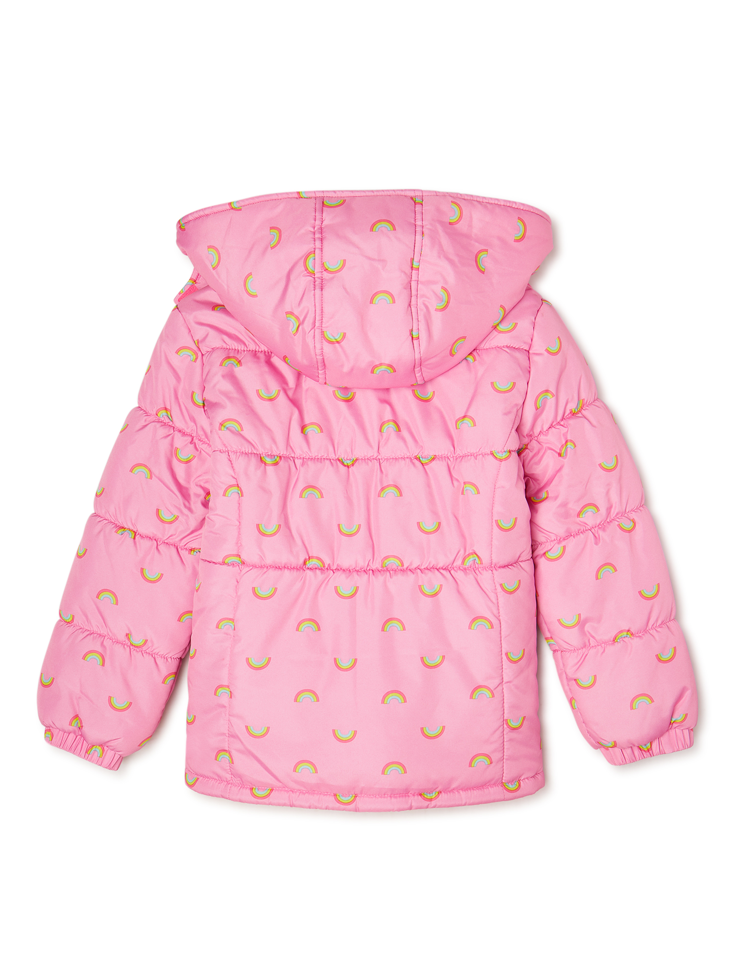 Pink Platinum Girls Rainbow Hooded Puffer Coat Sizes 4 16 Walmart