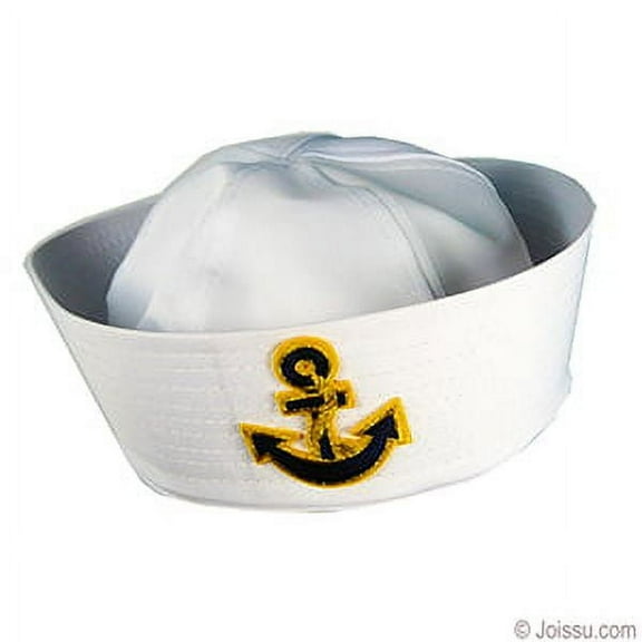 Sailor Hat with Gold Anchor Navy Costume Accessory
