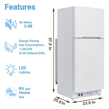 Dometic Americana DM2672RB1 6 cu. ft. RV Refrigerator, Right-Hinged, 2 ...