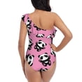 thumbnail image 5 of Picia Cute Panda Pattern Women's One Piece Swimsuits,One Shoulder Swimwear Asymmetric ,Ruffle Monokinis Bathing Suits,High Waisted Flattering Bathing Suits-Large, 5 of 8