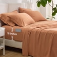 thumbnail image 1 of Juego de sábanas Bedsure Deep Pocket Queen, 6 piezas, color naranja quemado, 1 of 7