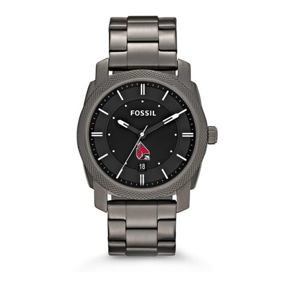 Fossil Ball State Cardinals Machine Smoke Stainless Steel Watch