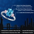 thumbnail image 2 of Gem Stone King 3.70 Ct Oval Swiss Blue Topaz Pink Lab Grown Diamond 925 Sterling Silver Ring, 2 of 6