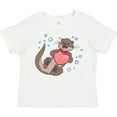 thumbnail image 3 of Inktastic Cute Smiling Valentine's Day Otter with Heart Boys or Girls Toddler T-Shirt, 3 of 5
