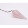 thumbnail image 2 of Harmonize Rose Quartz Stone Faceted Cone Pendulum Dowsing Reiki Healing Crystal Gift Gemstones Spiritual, 2 of 5