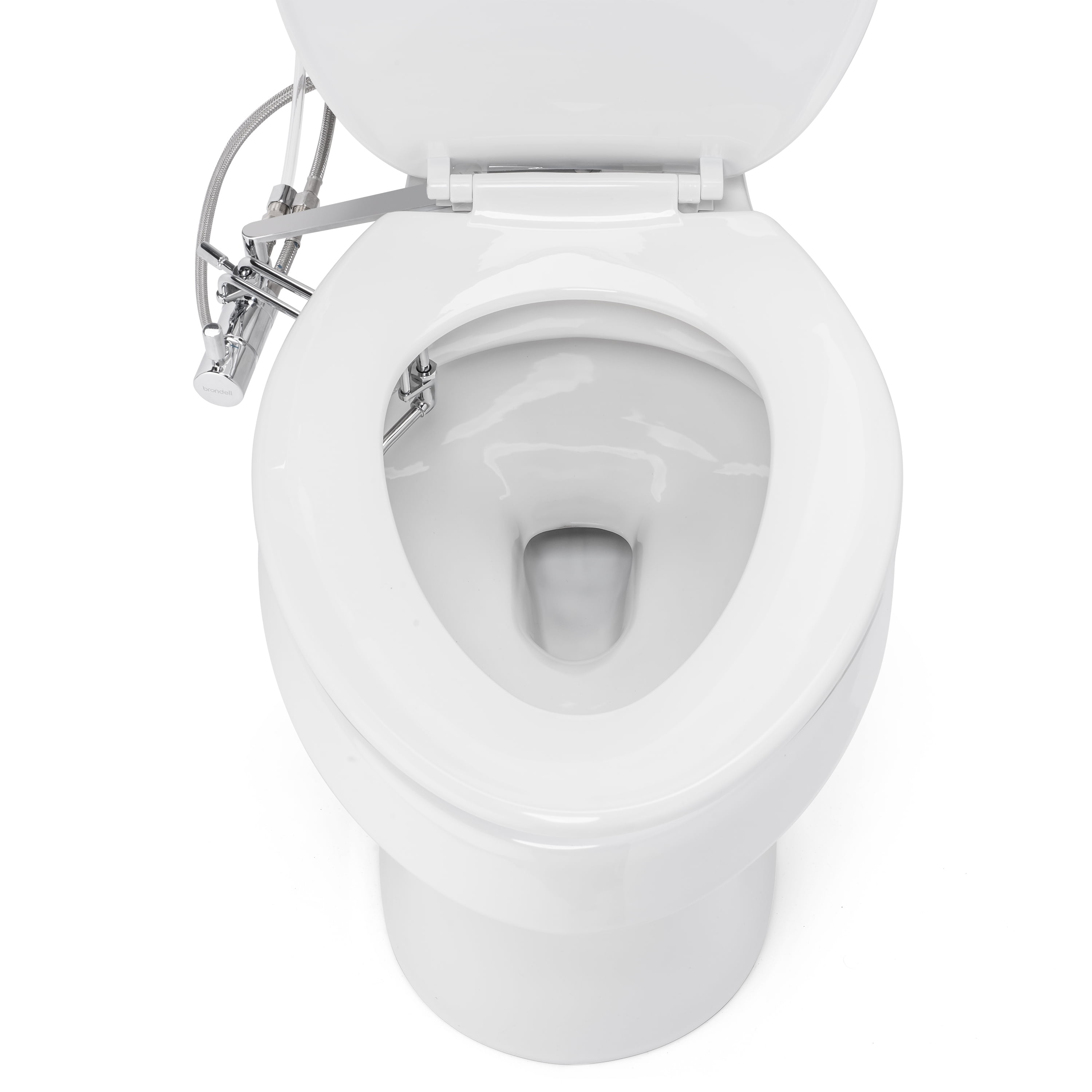 Brondell Side-Mounted All Metal Attachable Bidet with Adjustable Spray Wand, Dual Temperature in Silver